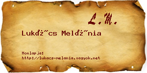 Lukács Melánia névjegykártya