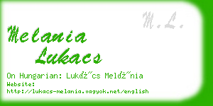 melania lukacs business card